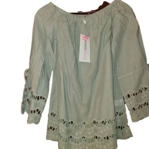 Mittoshop- New w/tags- Light green blouse- Size Small